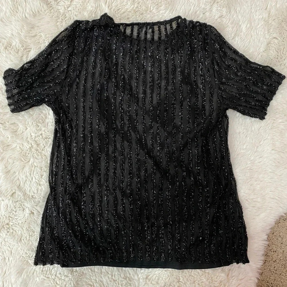 Dry Goods sparkly black top with black cami attached underneath size extra small - Picture 6 of 6
